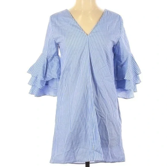 Zara Women’s Stripped Shift Summer Dress Size Small - Picture 5 of 8